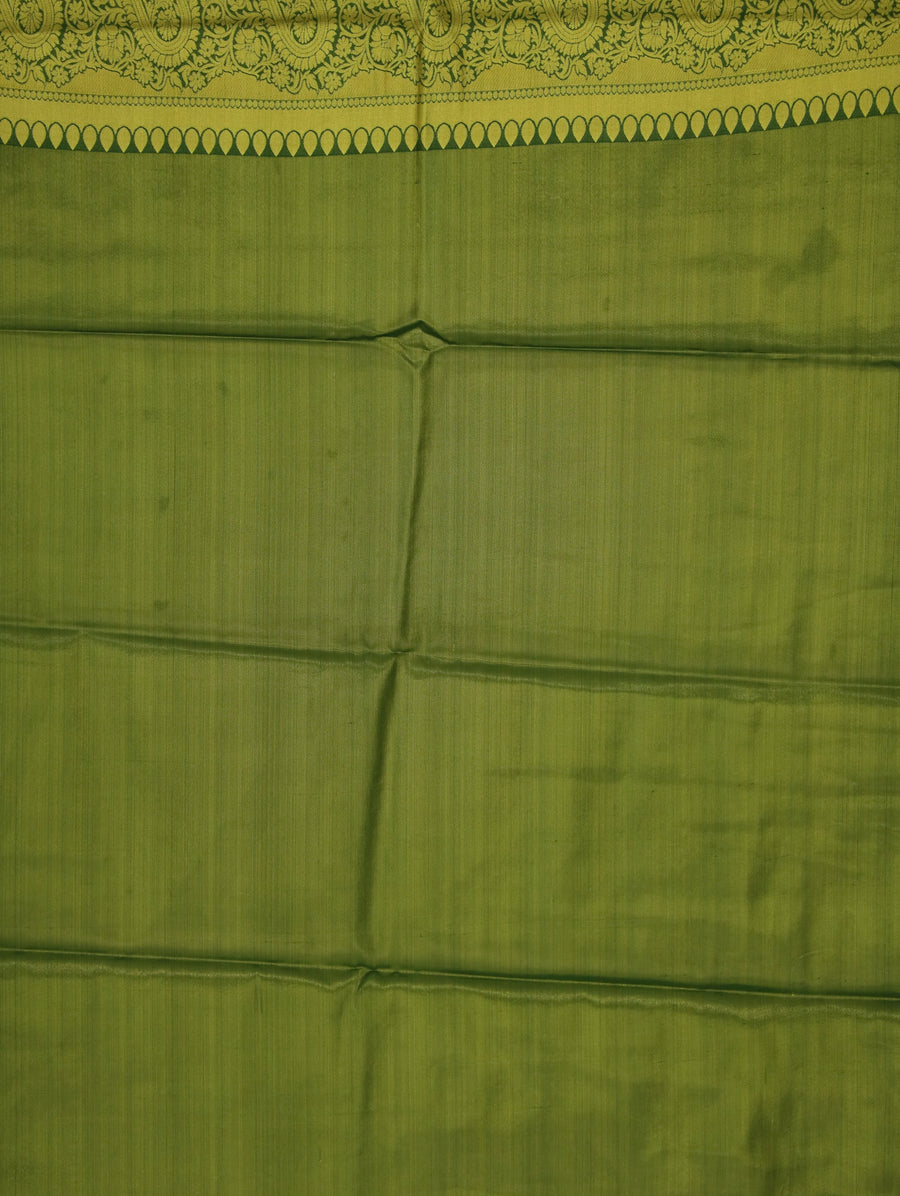 Olive Green Uppada Inspired Semi Silk Saree with Medium Medium Self Border