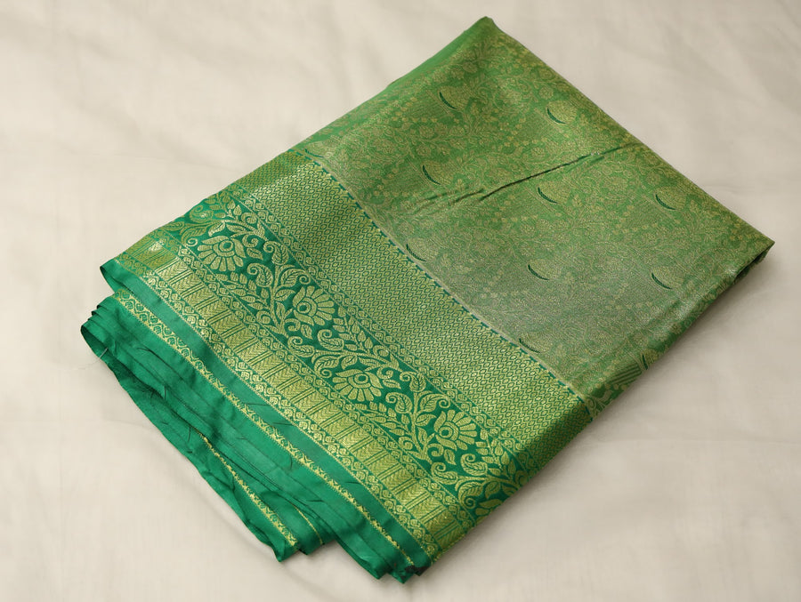 Meadow Green Uppada Inspired Semi Silk Saree with Medium Medium Self Border
