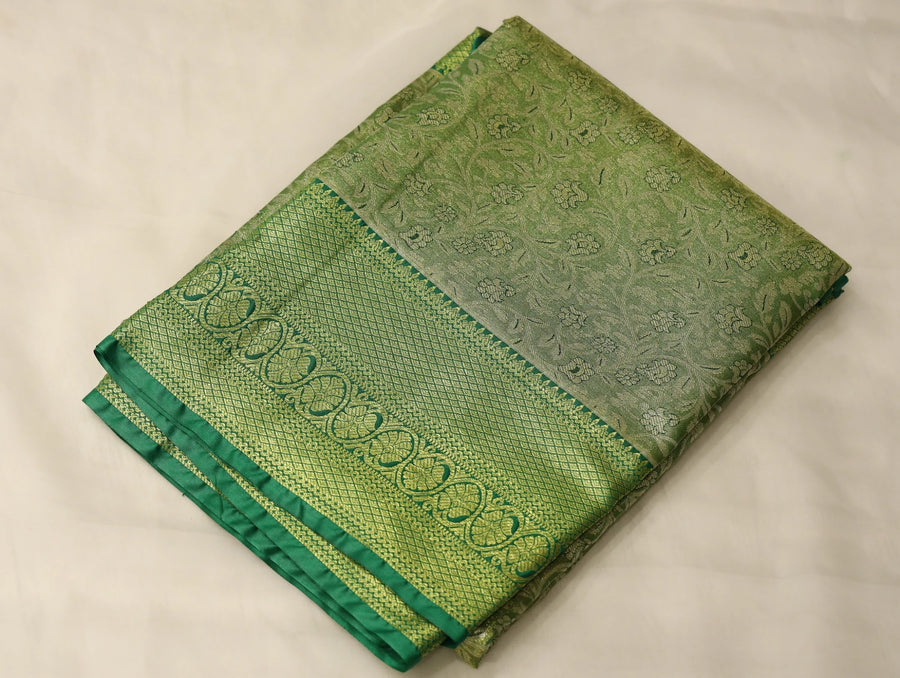 Olive Green Uppada Inspired Semi Silk Saree with Medium Medium Self Border