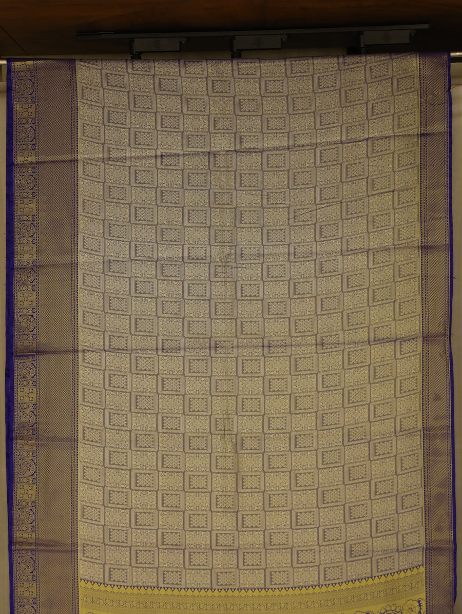 Antique Gold Uppada Inspired Semi Silk Saree with Medium Medium Contrast Border