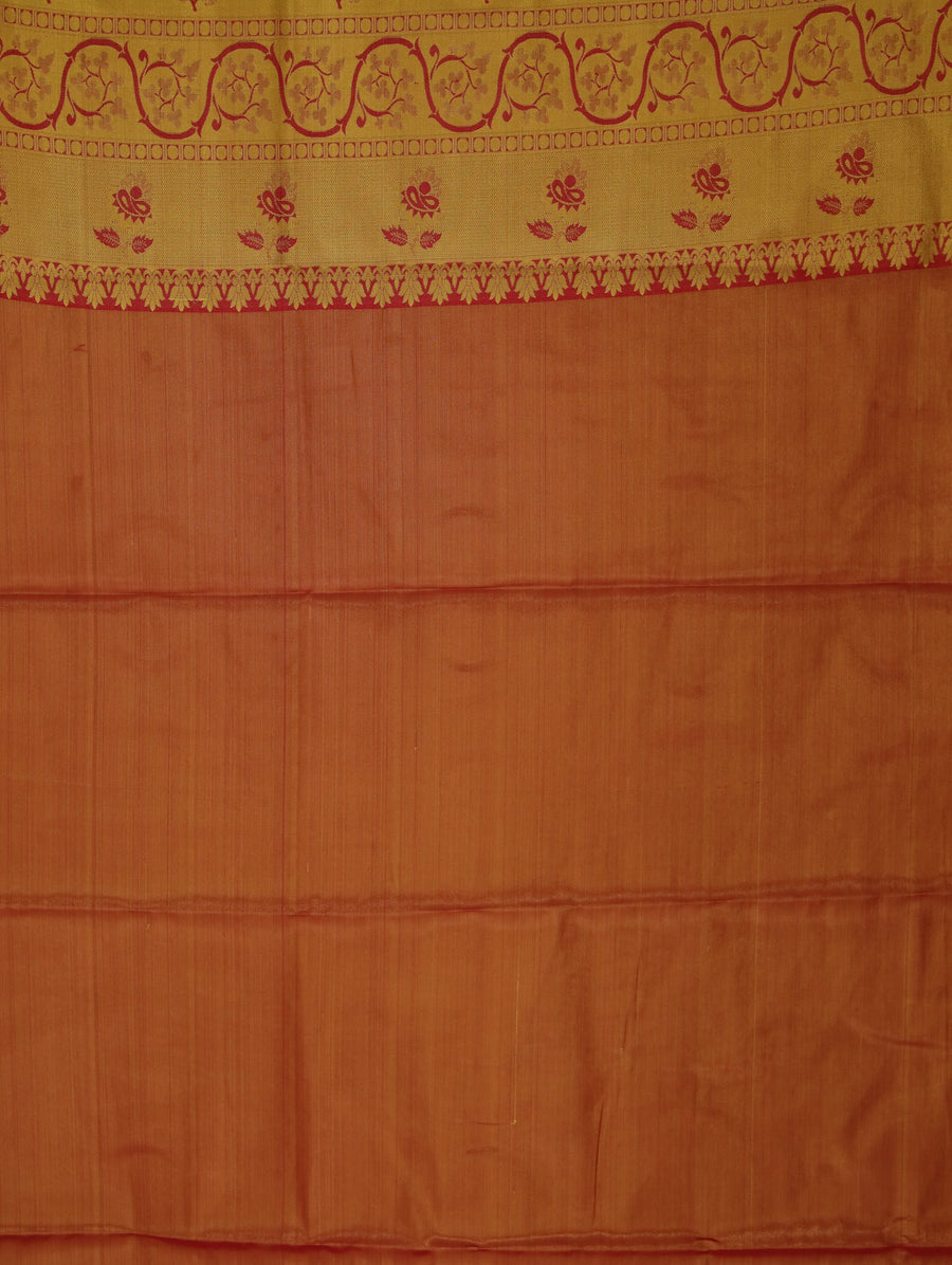 Olive Gray Dharmavaram Inspired Semi Silk Saree with Wide Wide Contrast Border