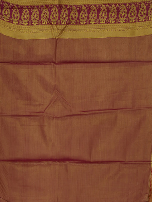 Champagne Gold Dharmavaram Inspired Semi Silk Saree with Medium Medium Contrast Border