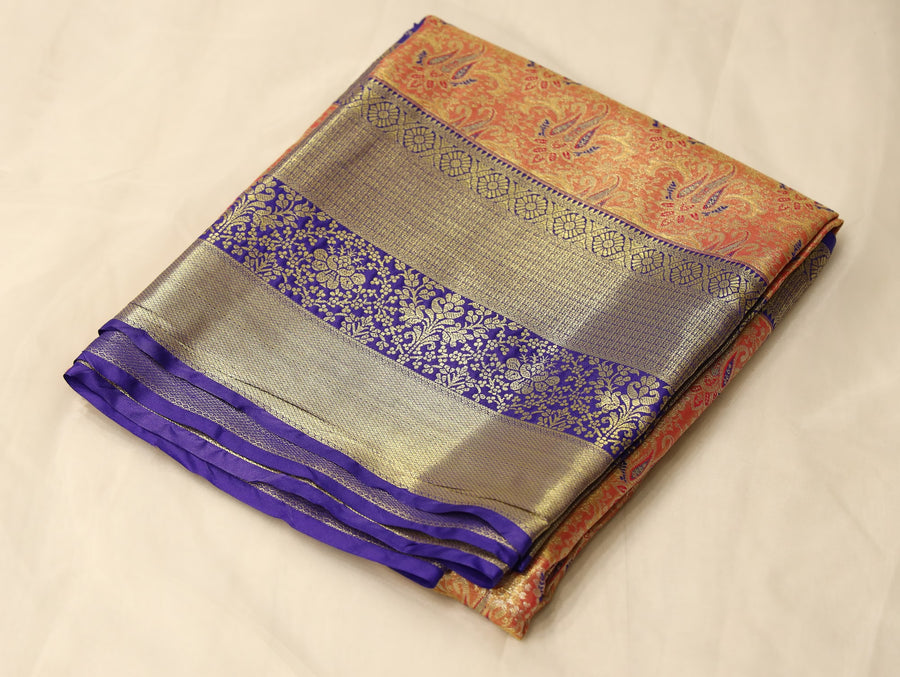 Dusty Rose Uppada Inspired Semi Silk Saree with Narrow Narrow Contrast Border