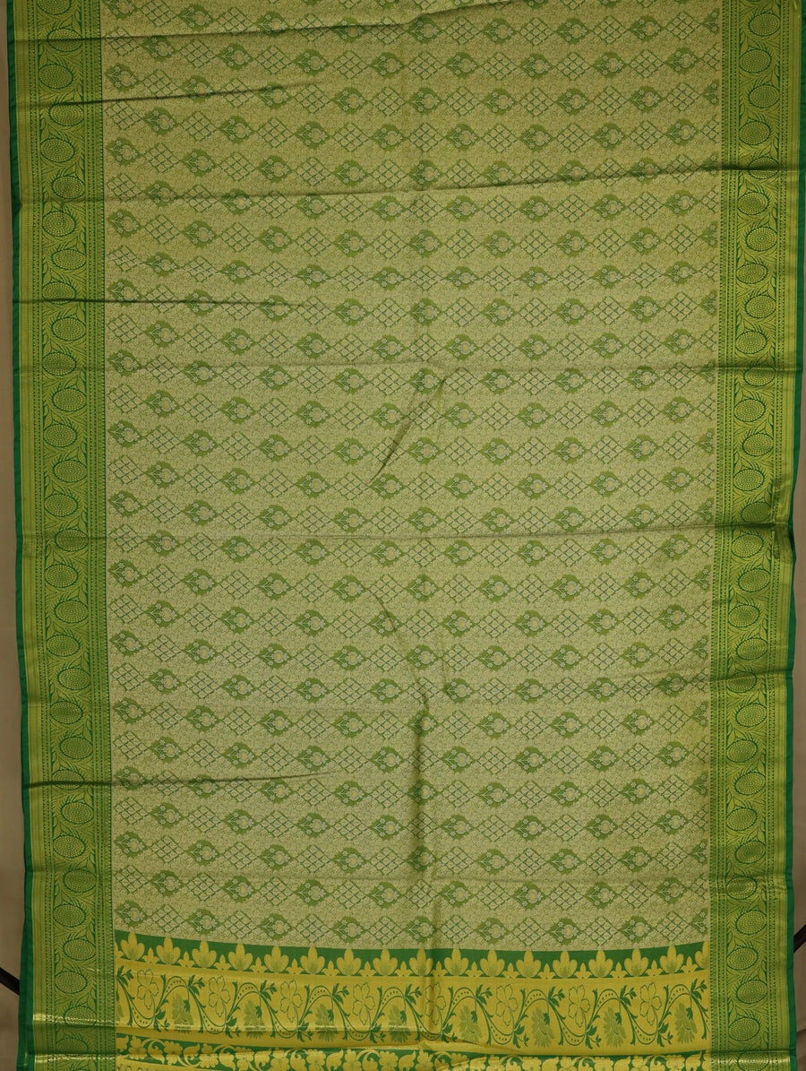 Sage Green Uppada Inspired Semi Silk Saree with Wide Wide Self Border