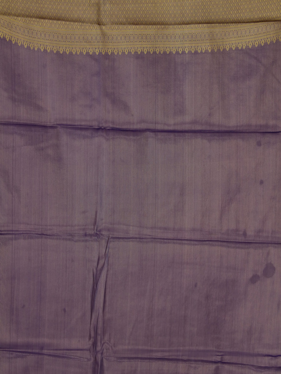 Champagne Gold Dharmavaram Inspired Semi Silk Saree with Medium Medium Contrast Border