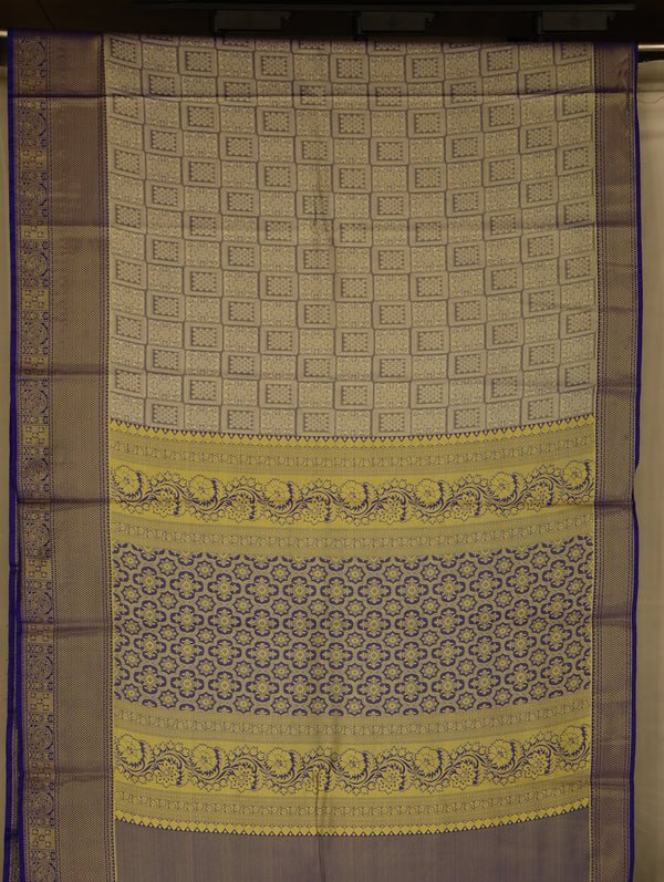 Antique Gold Uppada Inspired Semi Silk Saree with Medium Medium Contrast Border