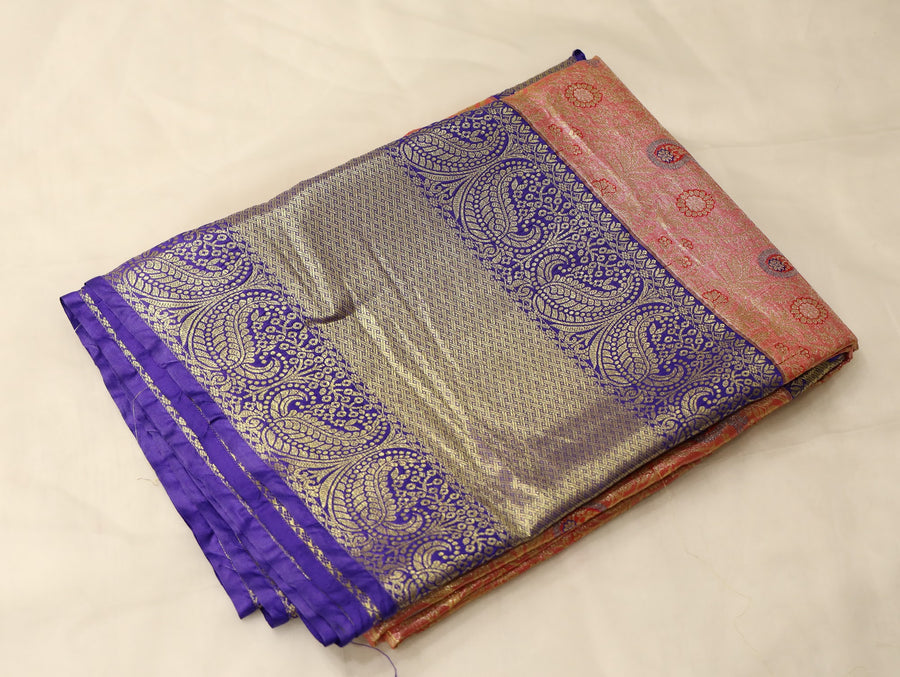 Amber Beige Uppada Inspired Semi Silk Saree with Medium Medium Contrast Border