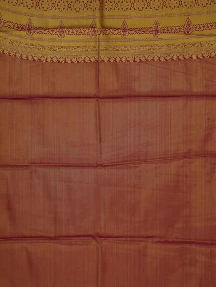 Dusty Rose Dharmavaram Inspired Semi Silk Saree with Medium Medium Contrast Border