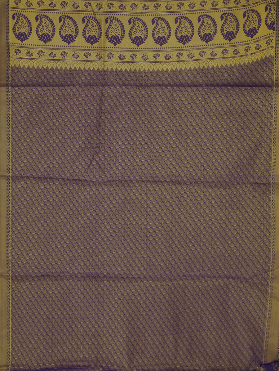 Champagne Gold Dharmavaram Inspired Semi Silk Saree with Wide Wide Contrast Border