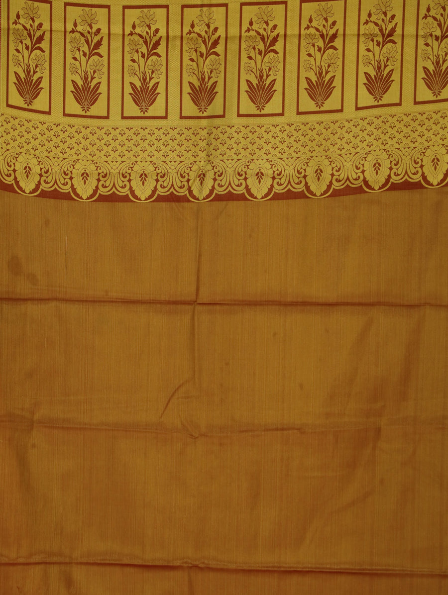 Champagne Gold Dharmavaram Inspired Semi Silk Saree with Medium Medium Contrast Border
