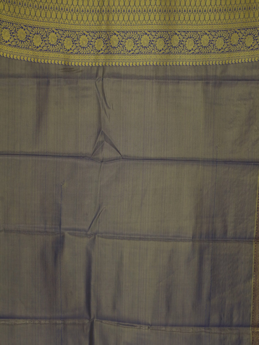 Rust Orange Banarasi Inspired Semi Silk Saree with Medium Medium Contrast Border