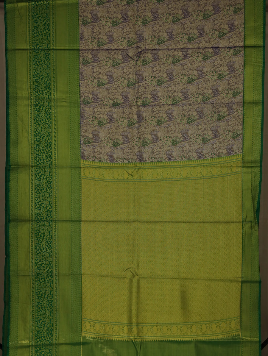 Olive Green Uppada Inspired Semi Silk Saree with Narrow Narrow Self Border