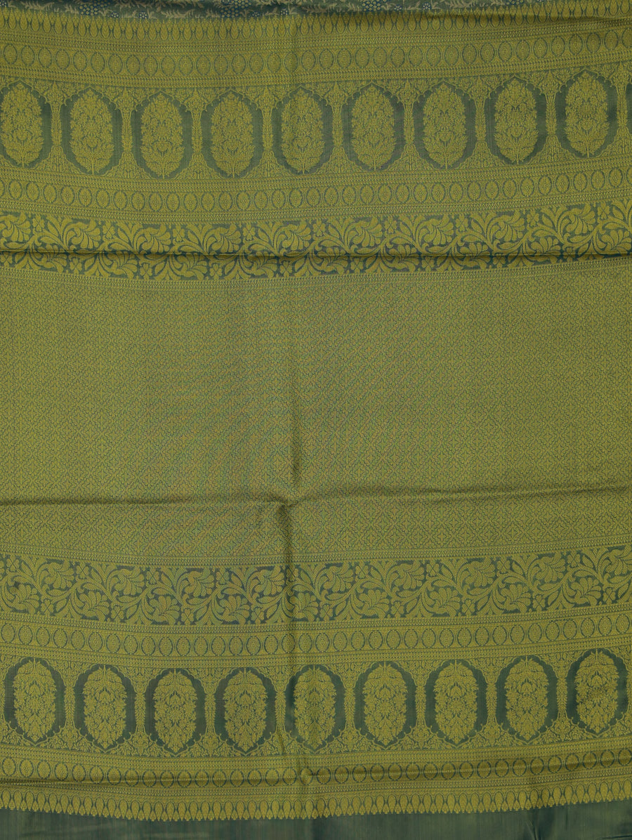 Moss Green Uppada Inspired Semi Silk Saree with Medium Medium Self Border