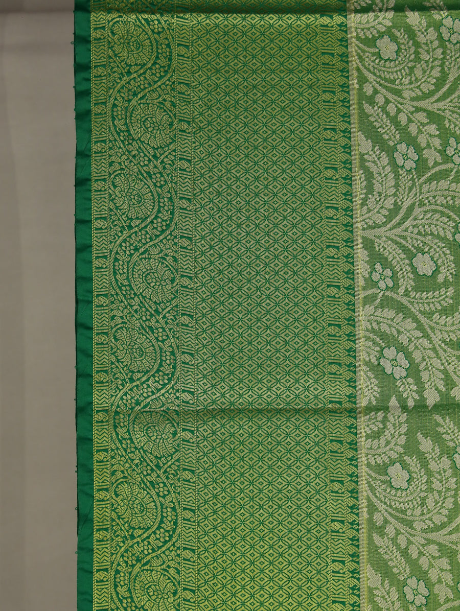 Mint Green Uppada Inspired Semi Silk Saree with Medium Medium Self Border