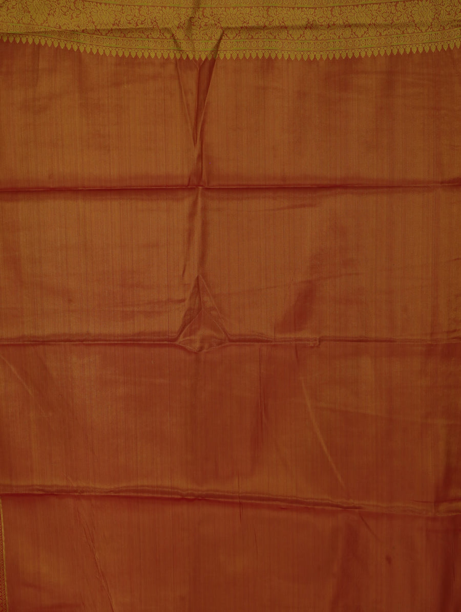 Sage Green Kanchipuram Inspired Semi Silk Saree with Wide Wide Contrast Border