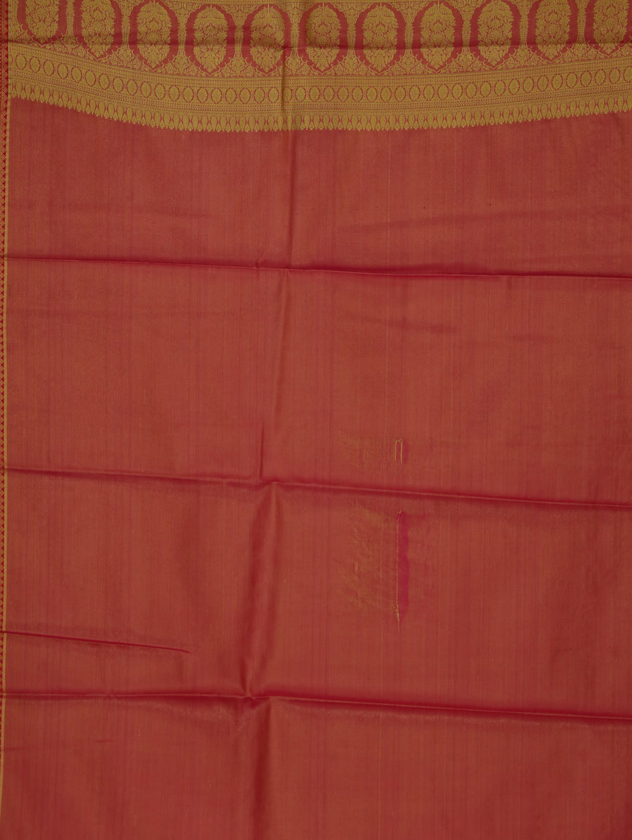 Dusty Rose Dharmavaram Inspired Semi Silk Saree with Wide Wide Contrast Border