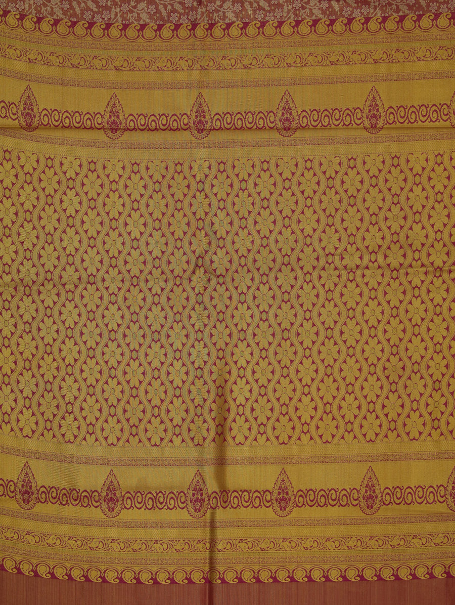 Dusty Rose Dharmavaram Inspired Semi Silk Saree with Medium Medium Contrast Border