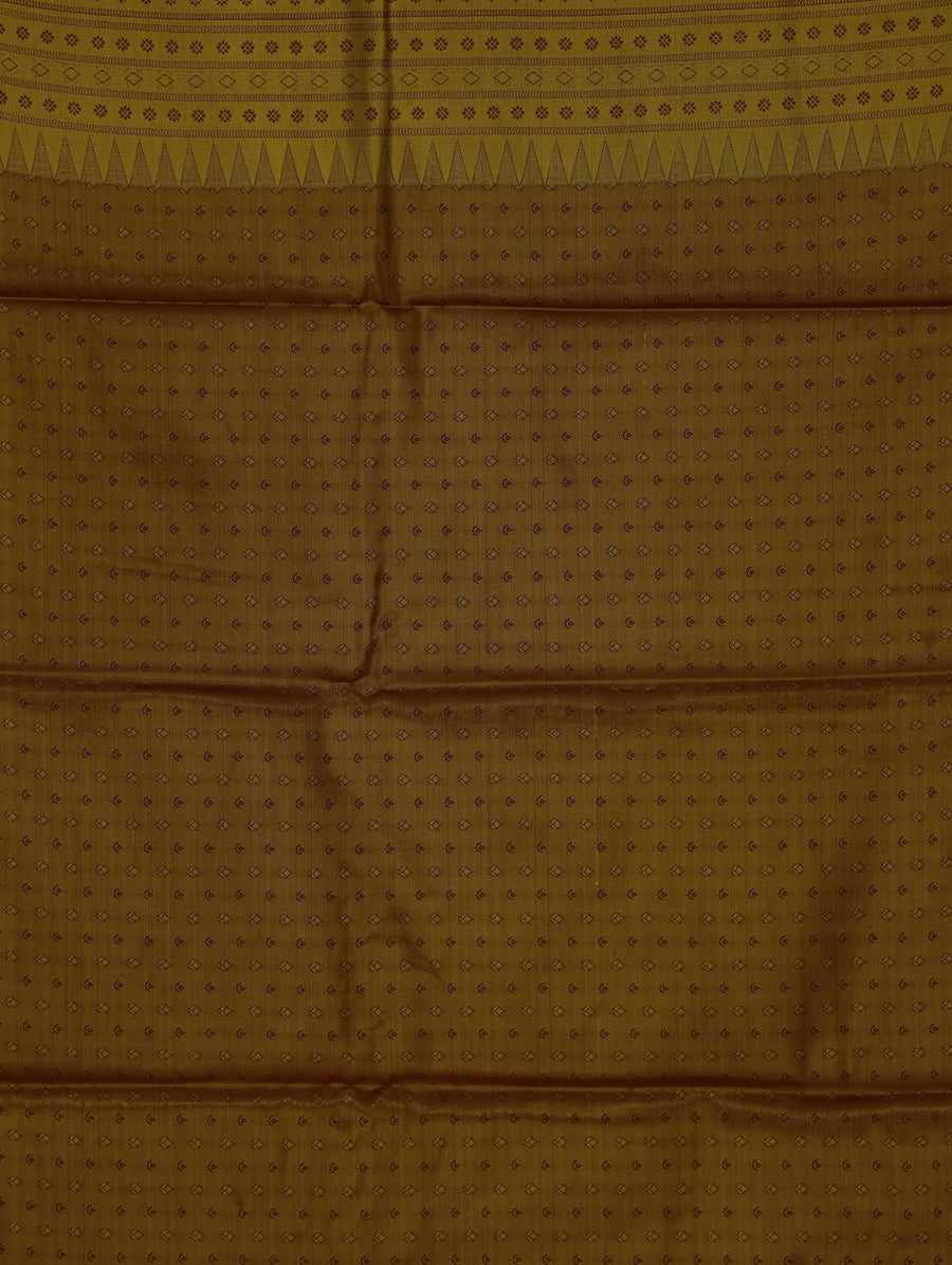 Champagne Gold Dharmavaram Inspired Semi Silk Saree with Wide Wide Contrast Border