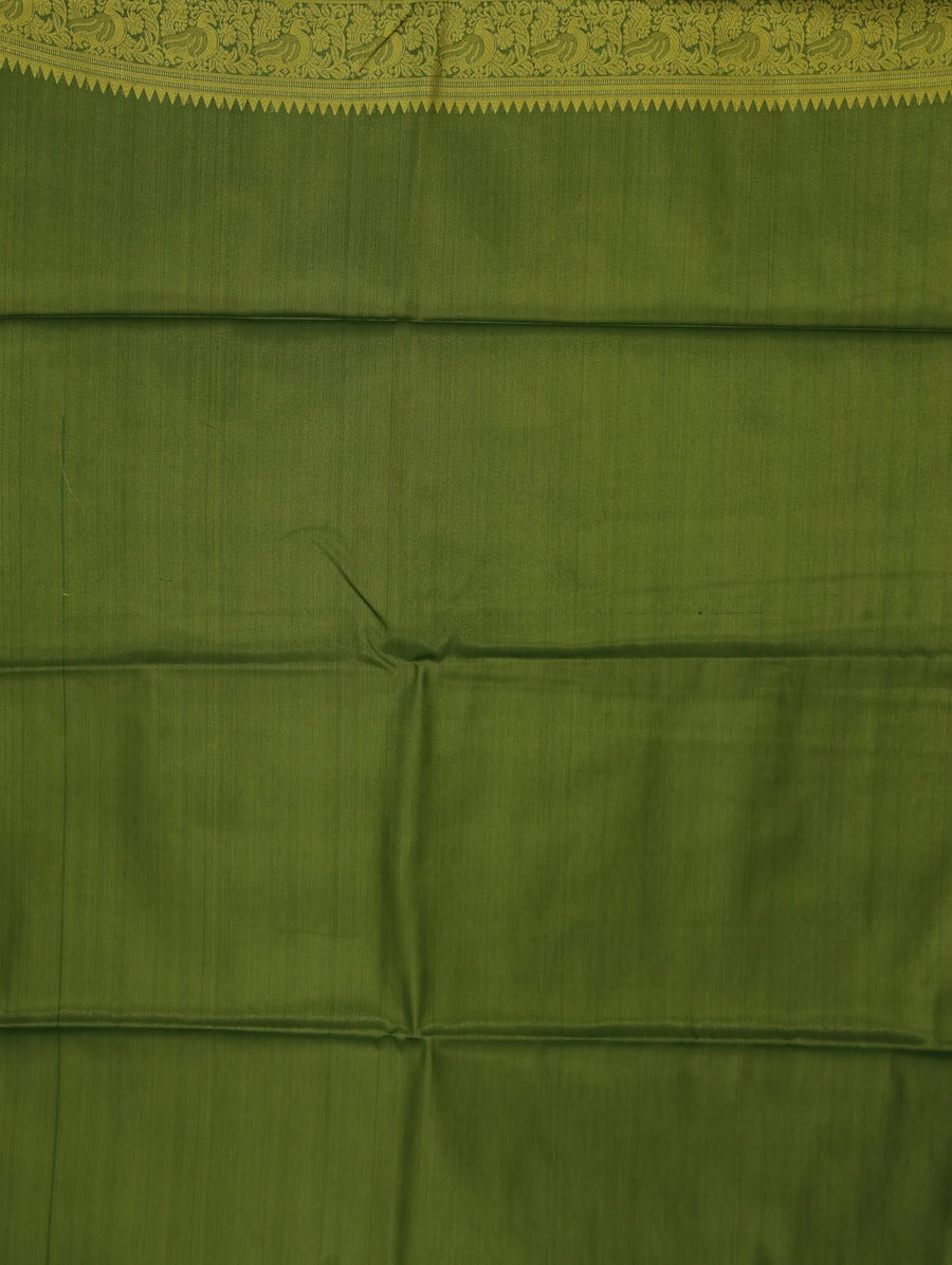 Olive Green Uppada Inspired Semi Silk Saree with Medium Medium Self Border