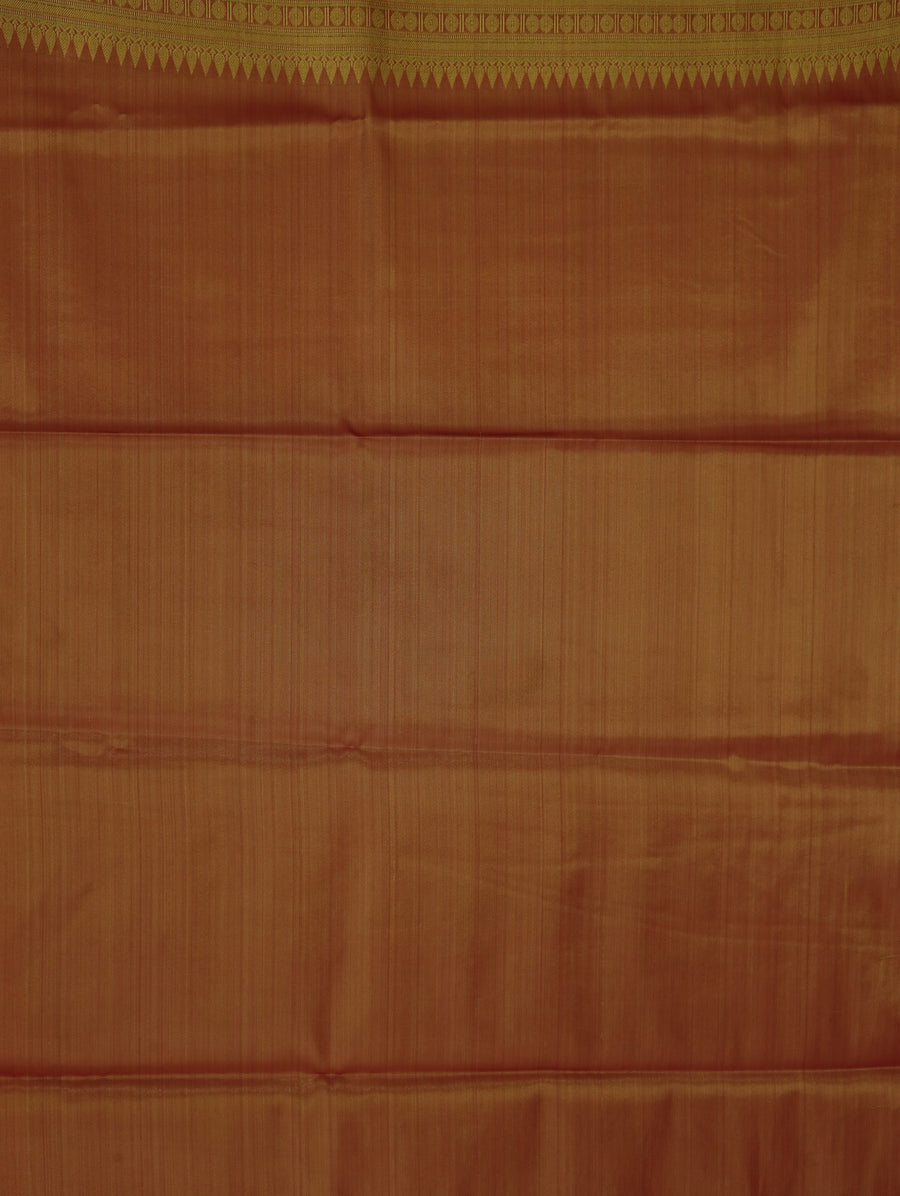 Sage Green Kanchipuram Inspired Semi Silk Saree with Wide Wide Contrast Border