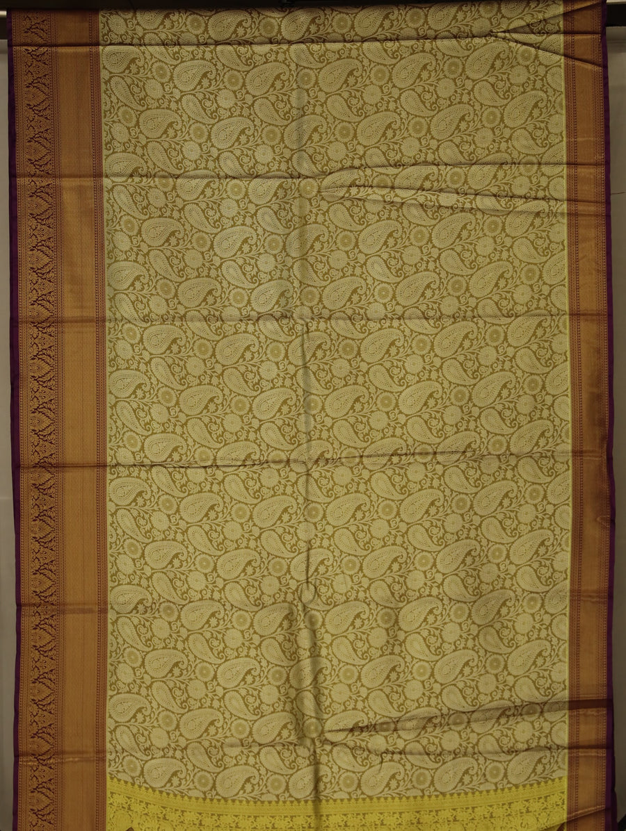 Sunlit Mustard Uppada Inspired Semi Silk Saree with Wide Wide Contrast Border