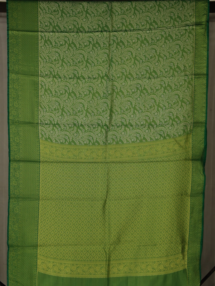 Mint Green Uppada Inspired Semi Silk Saree with Medium Medium Self Border