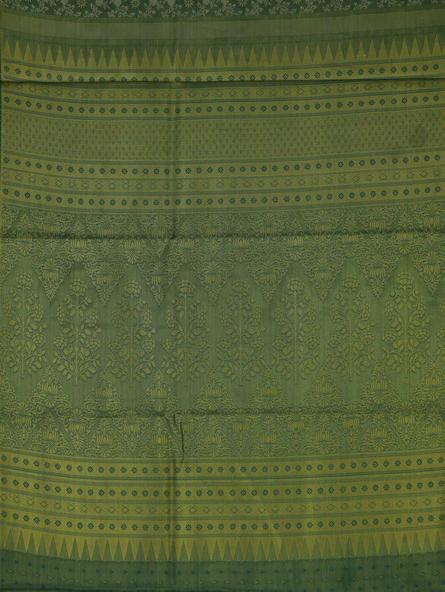 Sage Green Uppada Inspired Semi Silk Saree with Wide Wide Self Border