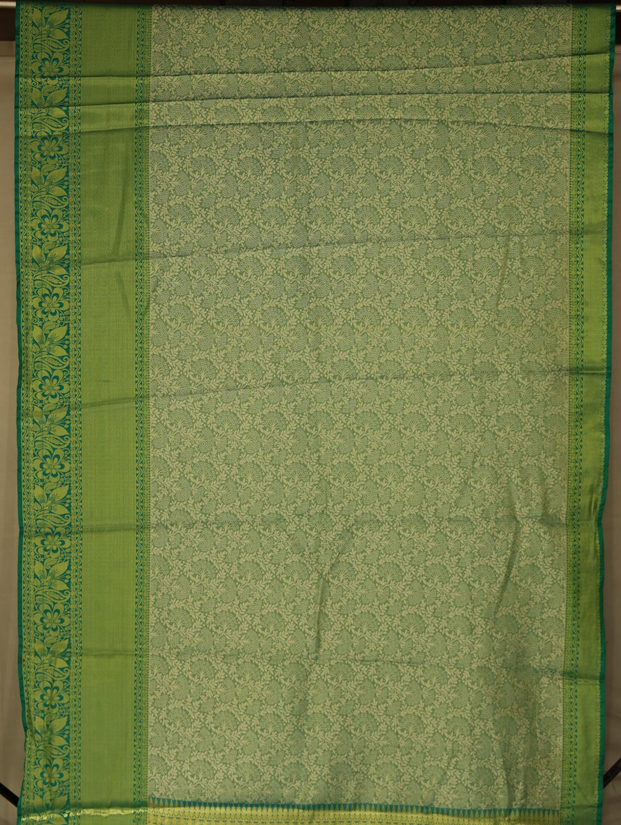 Sage Green Uppada Inspired Semi Silk Saree with Wide Wide Contrast Border