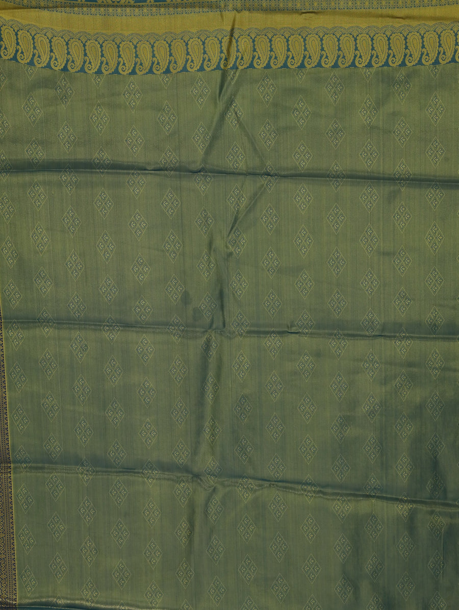 Sage Green Dharmavaram Inspired Semi Silk Saree with Narrow Narrow Contrast Border