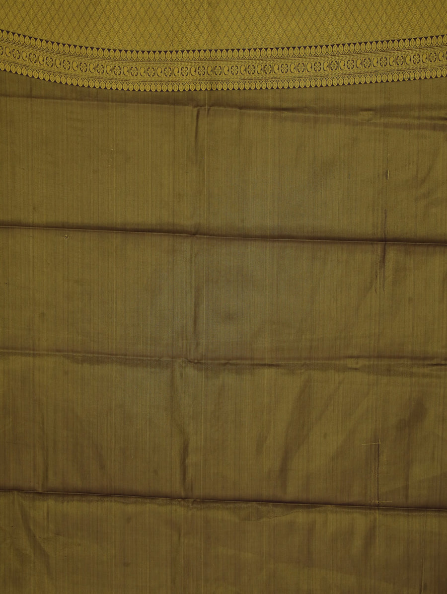 Coral Peach Dharmavaram Inspired Semi Silk Saree with Wide Wide Contrast Border