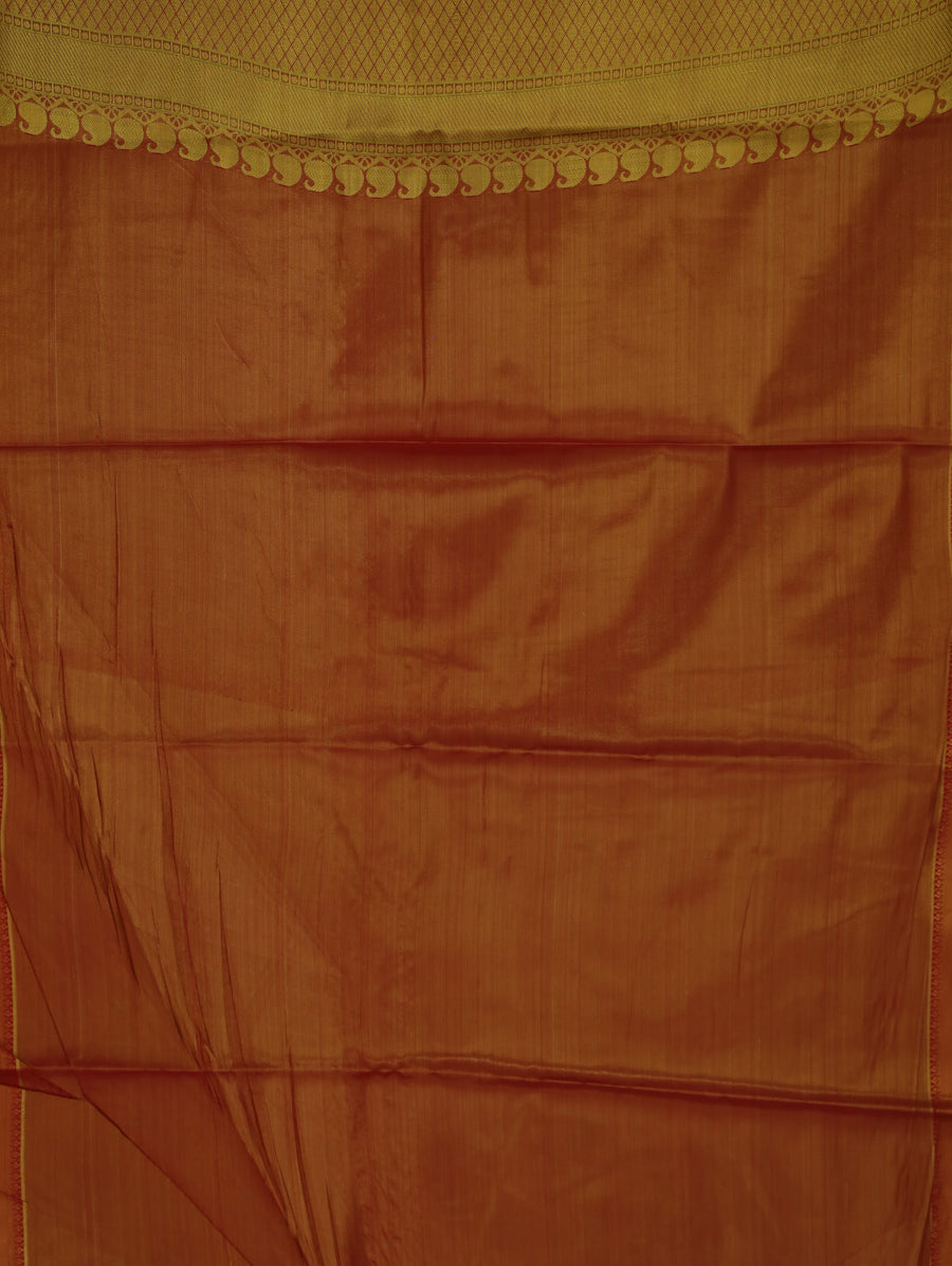 Sage Green Kanchipuram Inspired Semi Silk Saree with Wide Wide Contrast Border
