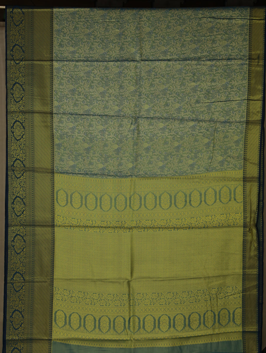 Moss Green Uppada Inspired Semi Silk Saree with Medium Medium Self Border