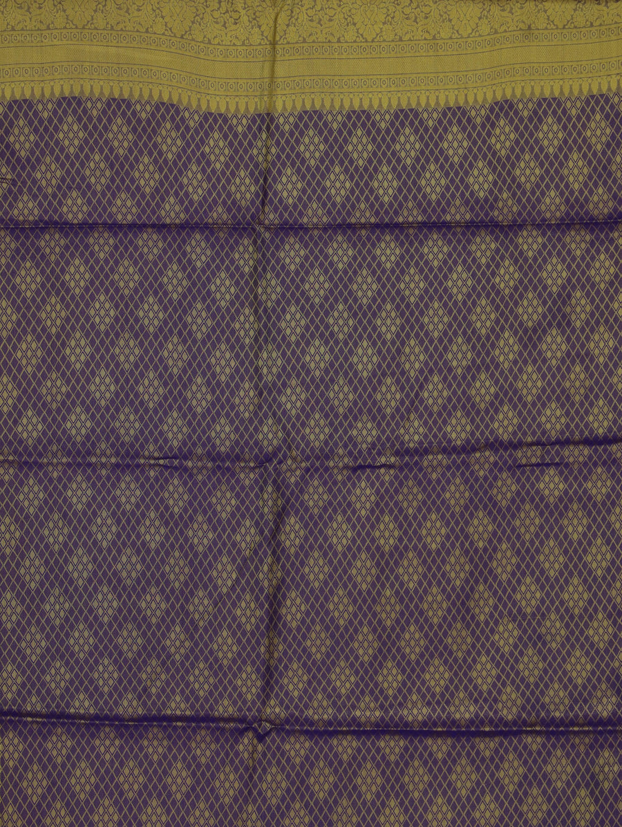 Champagne Gold Kanchipuram Inspired Semi Silk Saree with Wide Wide Contrast Border