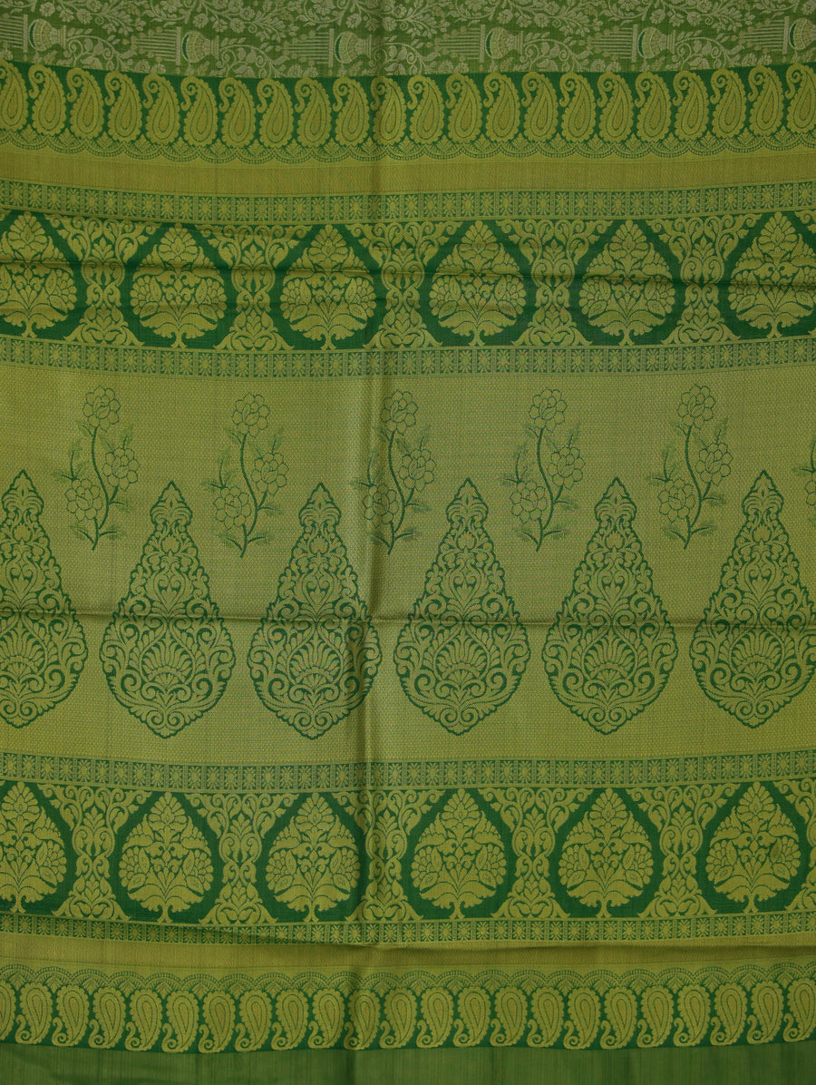 Meadow Green Uppada Inspired Semi Silk Saree with Medium Medium Self Border