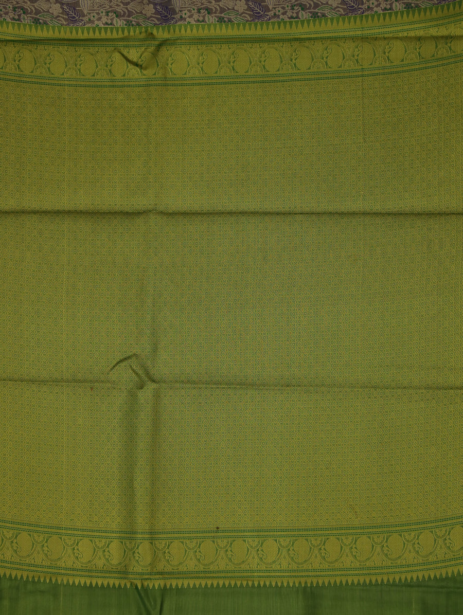 Olive Green Uppada Inspired Semi Silk Saree with Narrow Narrow Self Border