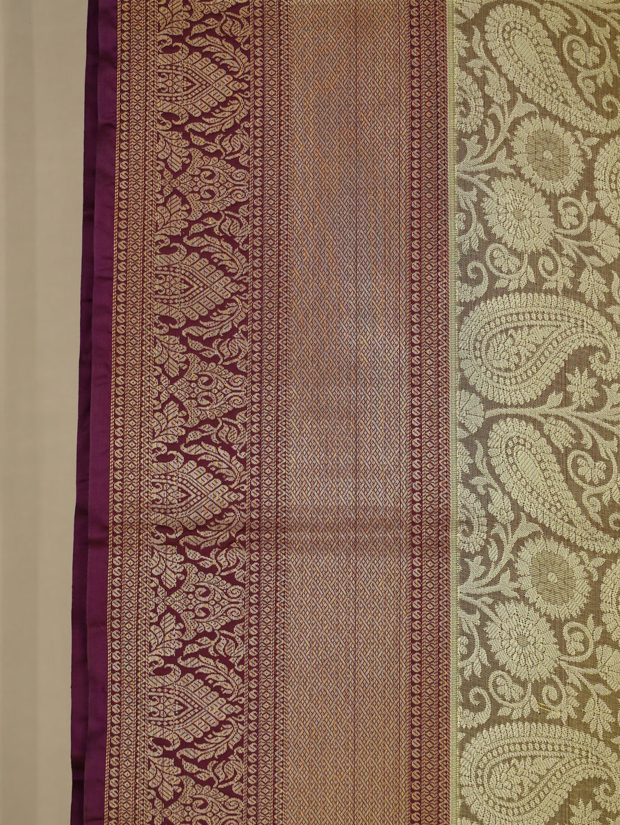 Sunlit Mustard Uppada Inspired Semi Silk Saree with Wide Wide Contrast Border