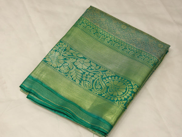 Sage Green Uppada Inspired Semi Silk Saree with Wide Wide Self Border