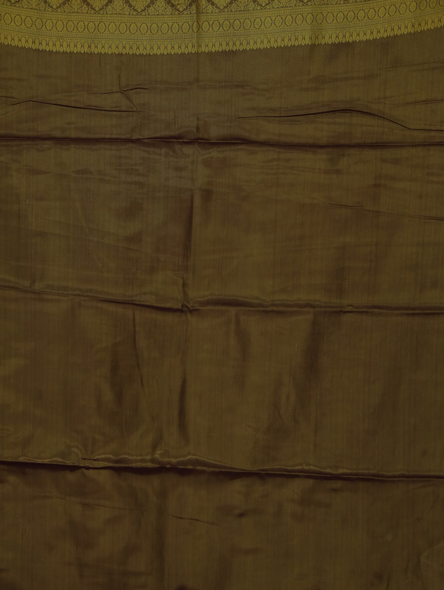 Aubergine Purple Kanchipuram Inspired Semi Silk Saree with Wide Wide Contrast Border
