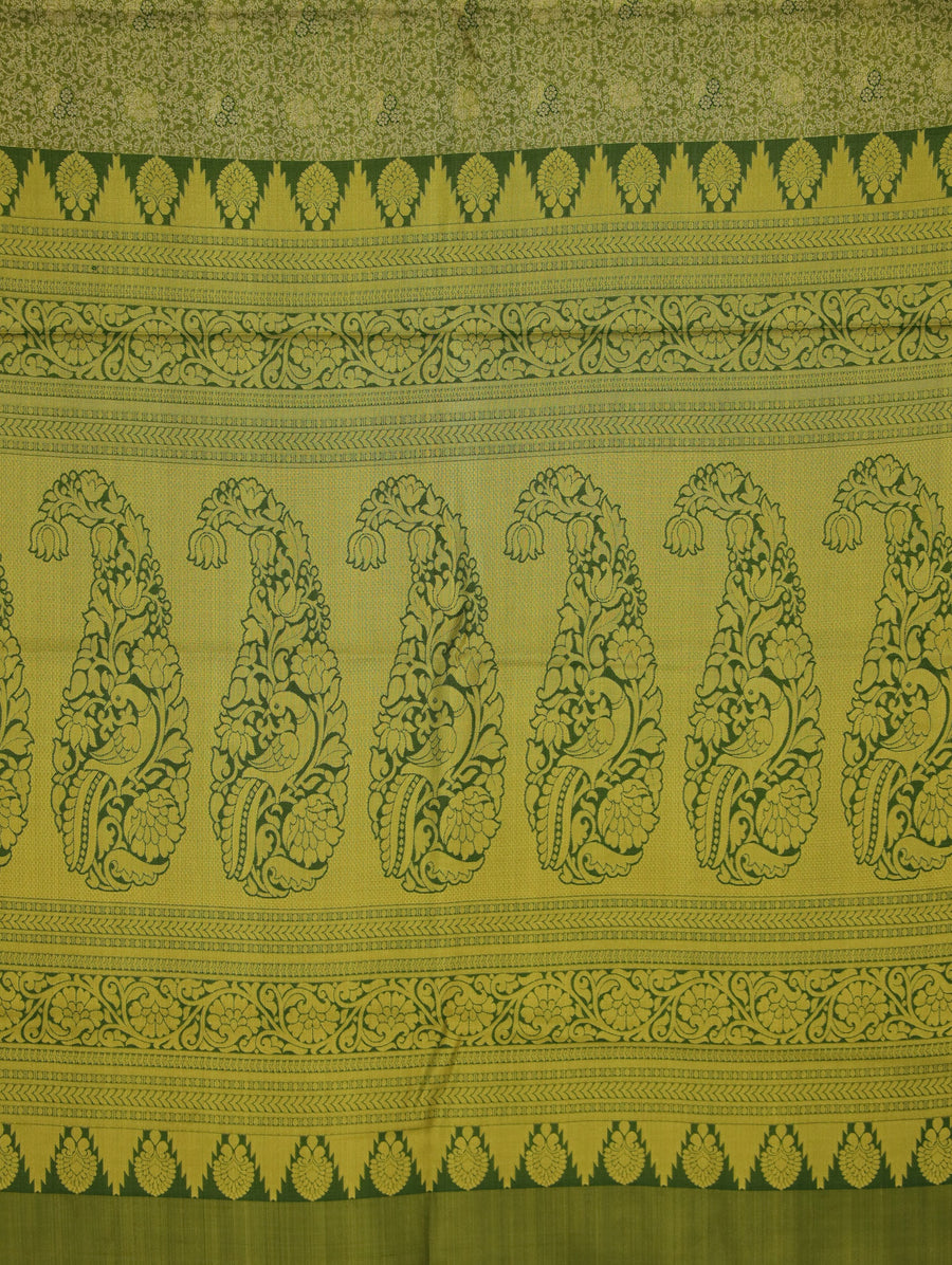 Olive Green Uppada Inspired Semi Silk Saree with Medium Medium Self Border