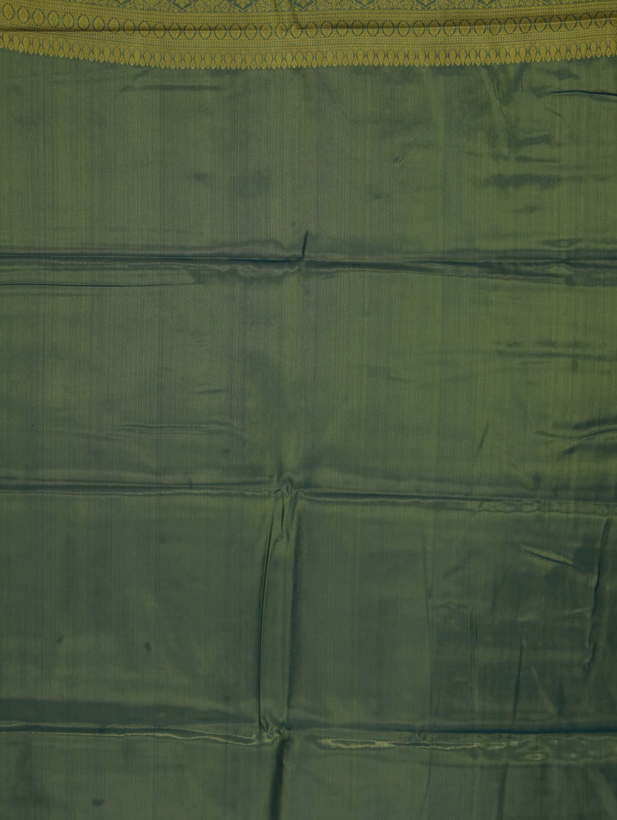 Moss Green Uppada Inspired Semi Silk Saree with Medium Medium Self Border