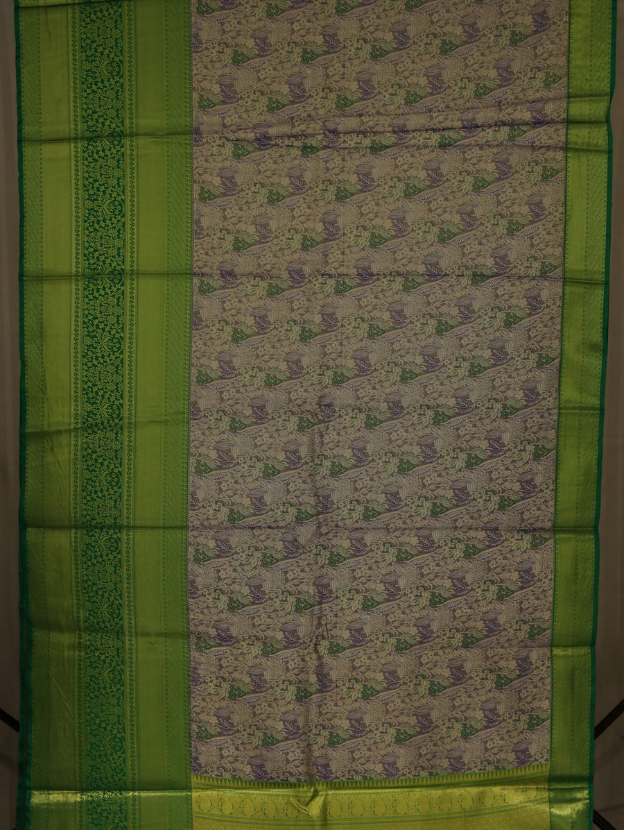 Olive Green Uppada Inspired Semi Silk Saree with Narrow Narrow Self Border