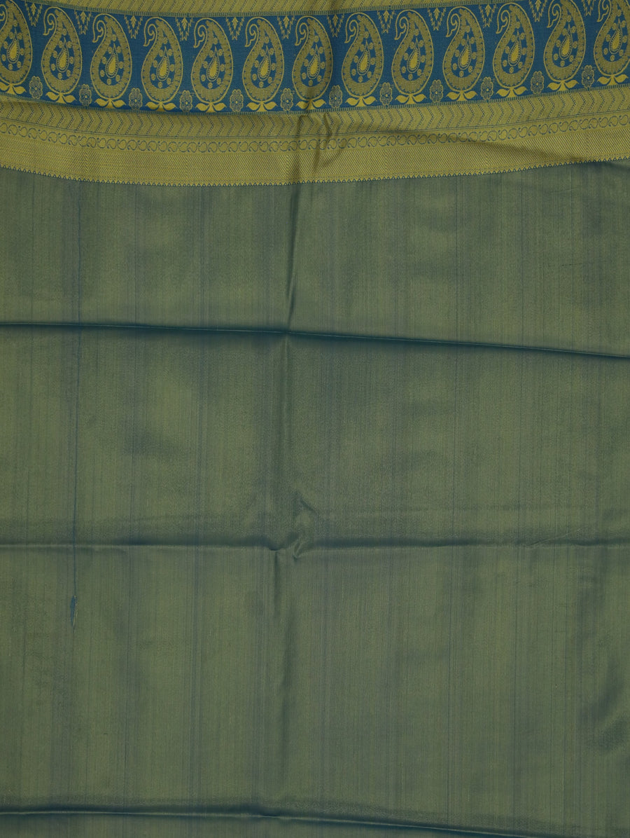 Sage Green Uppada Inspired Semi Silk Saree with Medium Medium Contrast Border