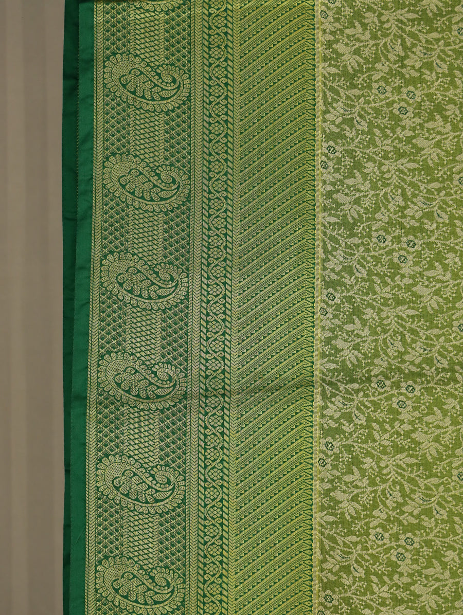 Olive Green Uppada Inspired Semi Silk Saree with Medium Medium Self Border