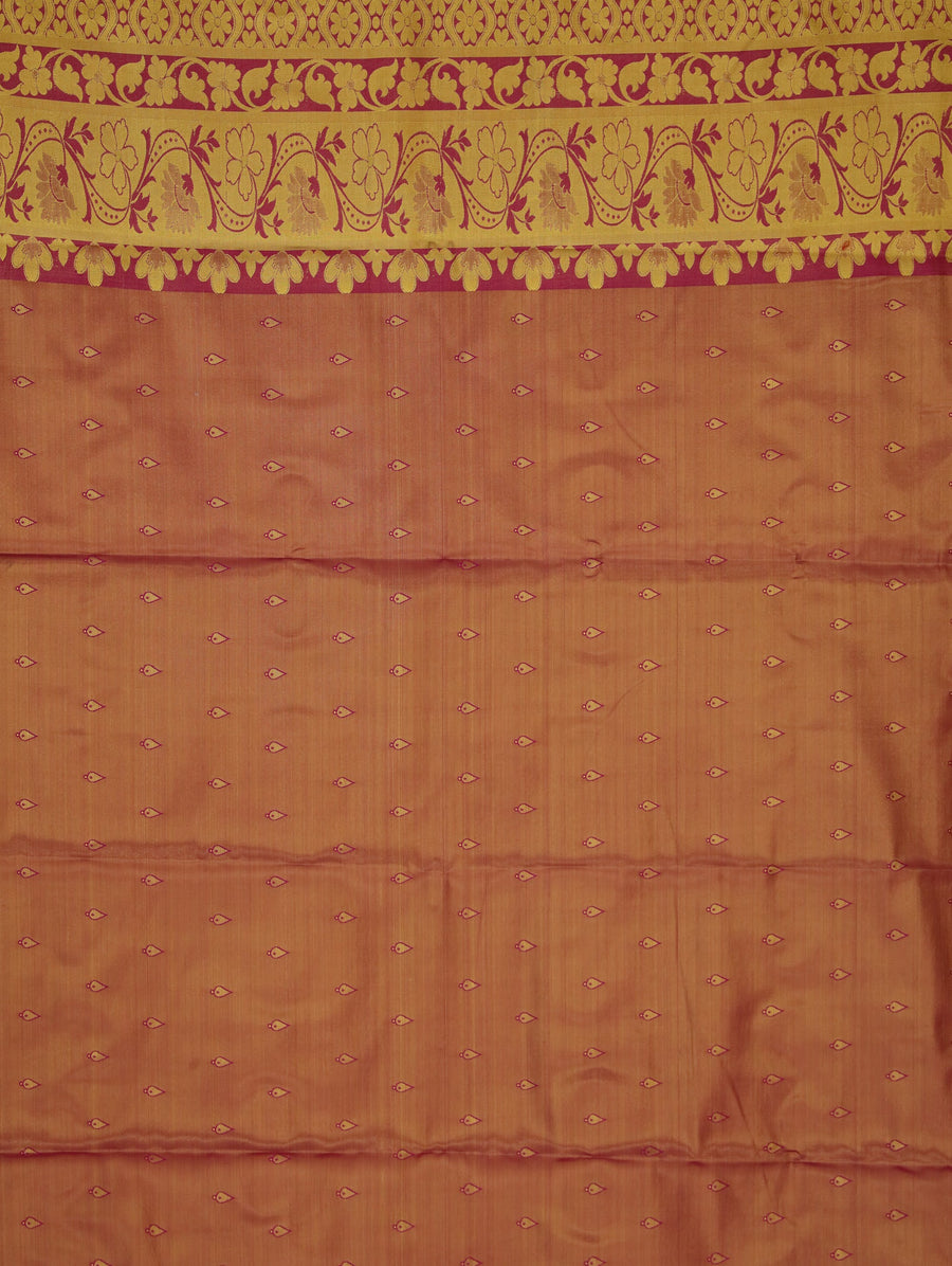 Dusty Rose Dharmavaram Inspired Semi Silk Saree with Medium Medium Contrast Border