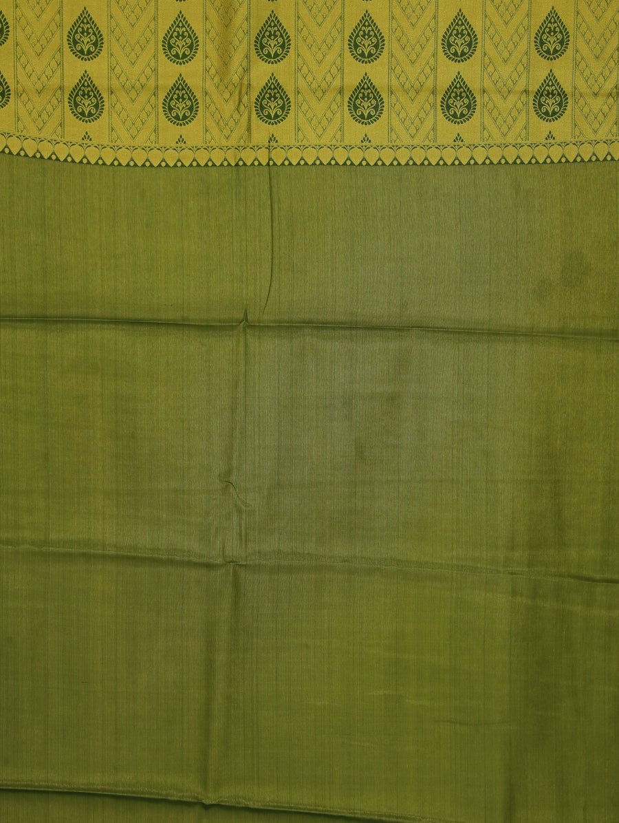 Champagne Gold Dharmavaram Inspired Semi Silk Saree with Wide Wide Contrast Border