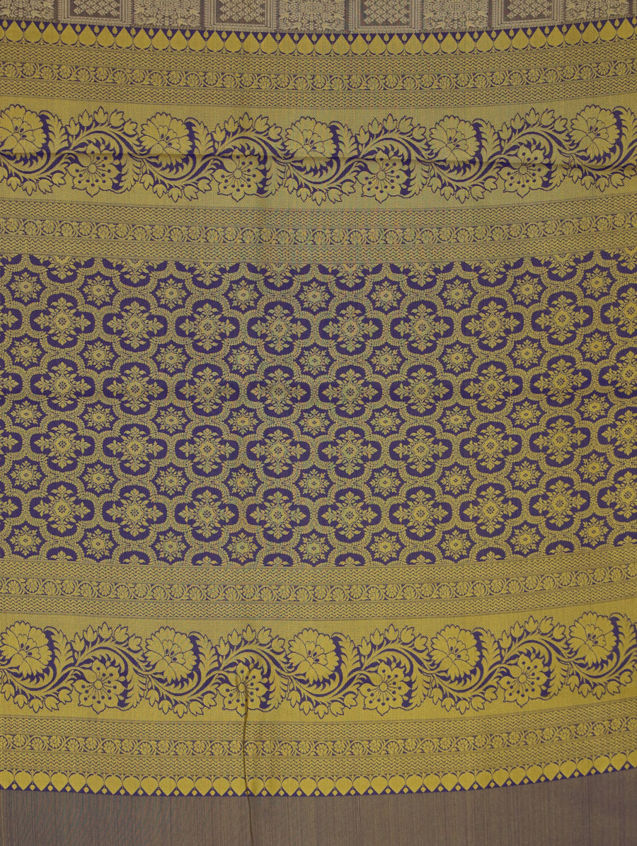 Antique Gold Uppada Inspired Semi Silk Saree with Medium Medium Contrast Border