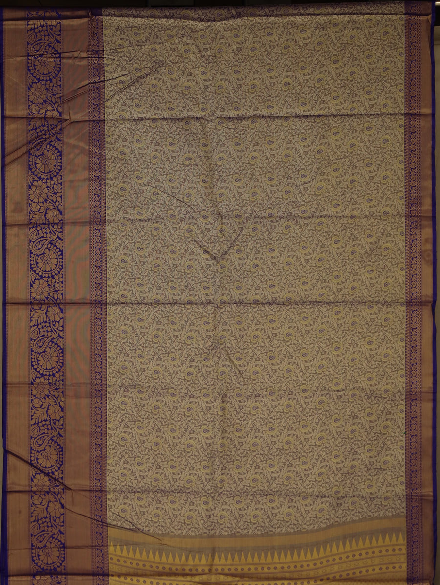 Majestic Purple Dharmavaram Inspired Semi Silk Saree with Wide Wide Contrast Border