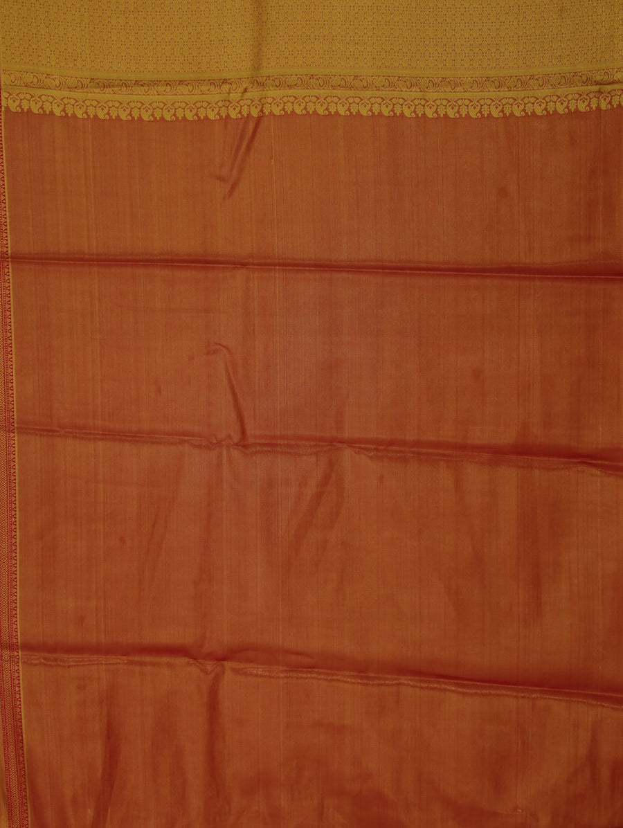 Sage Green Kanchipuram Inspired Semi Silk Saree with Wide Wide Contrast Border