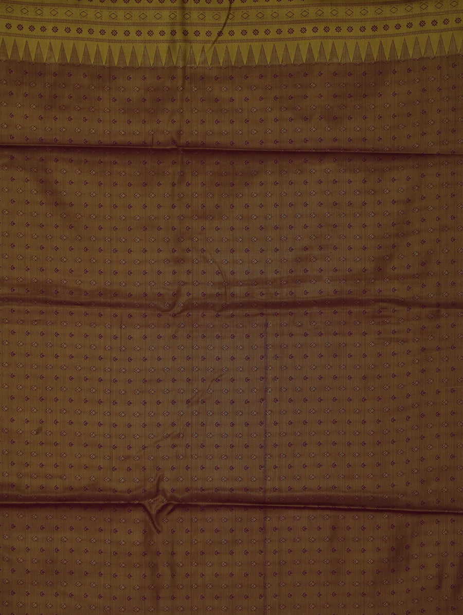 Ivory Beige Dharmavaram Inspired Semi Silk Saree with Wide Wide Contrast Border