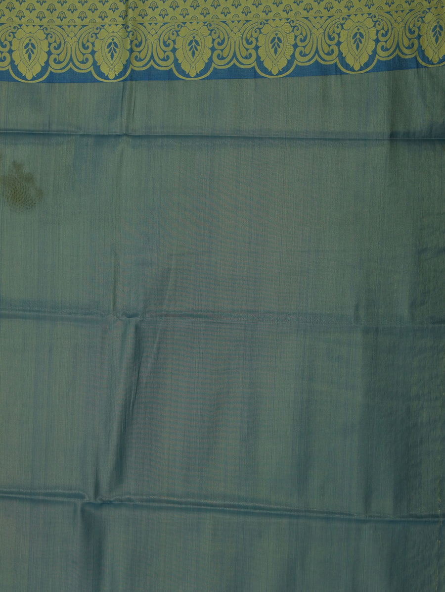 Sage Green Dharmavaram Inspired Semi Silk Saree with Medium Medium Contrast Border